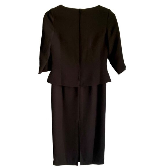 Clues Collection Black Dress Red Floral Waist Size 4P - Picture 3 of 9